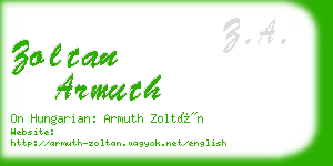 zoltan armuth business card